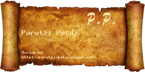 Parotzi Pető névjegykártya